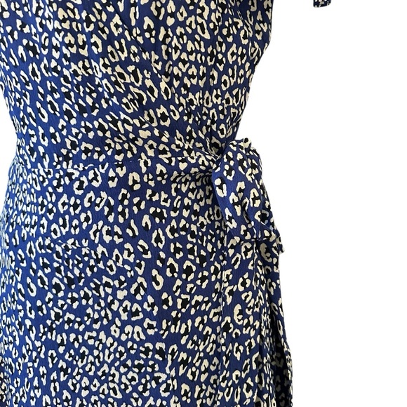 NWT Free People | Women's Blue White Animal Leopard Print Wrap Maxi Dress Size M - Picture 6 of 12